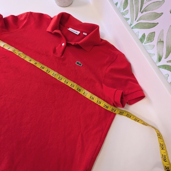 NWOT Bright Red Lacoste Polo Shirt 42 - Picture 5 of 8
